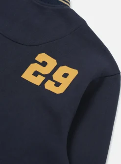 Outlet Vale Half Zip In Navy Brushback Sweat Pl&S Men Tees & Sweats.