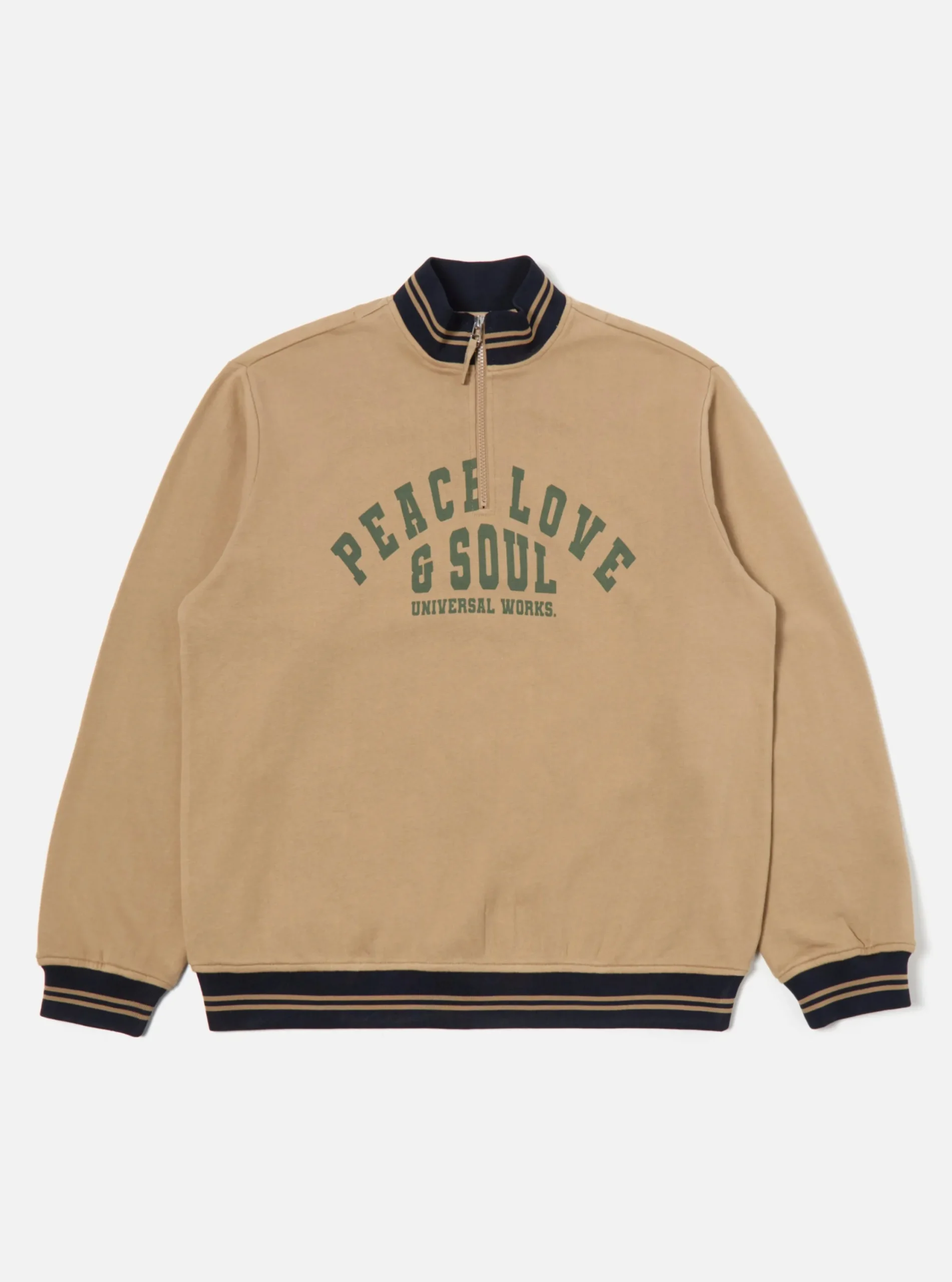 Cheap Vale Half Zip In Sand Brushback Sweat Pl&S Men Tees & Sweats.