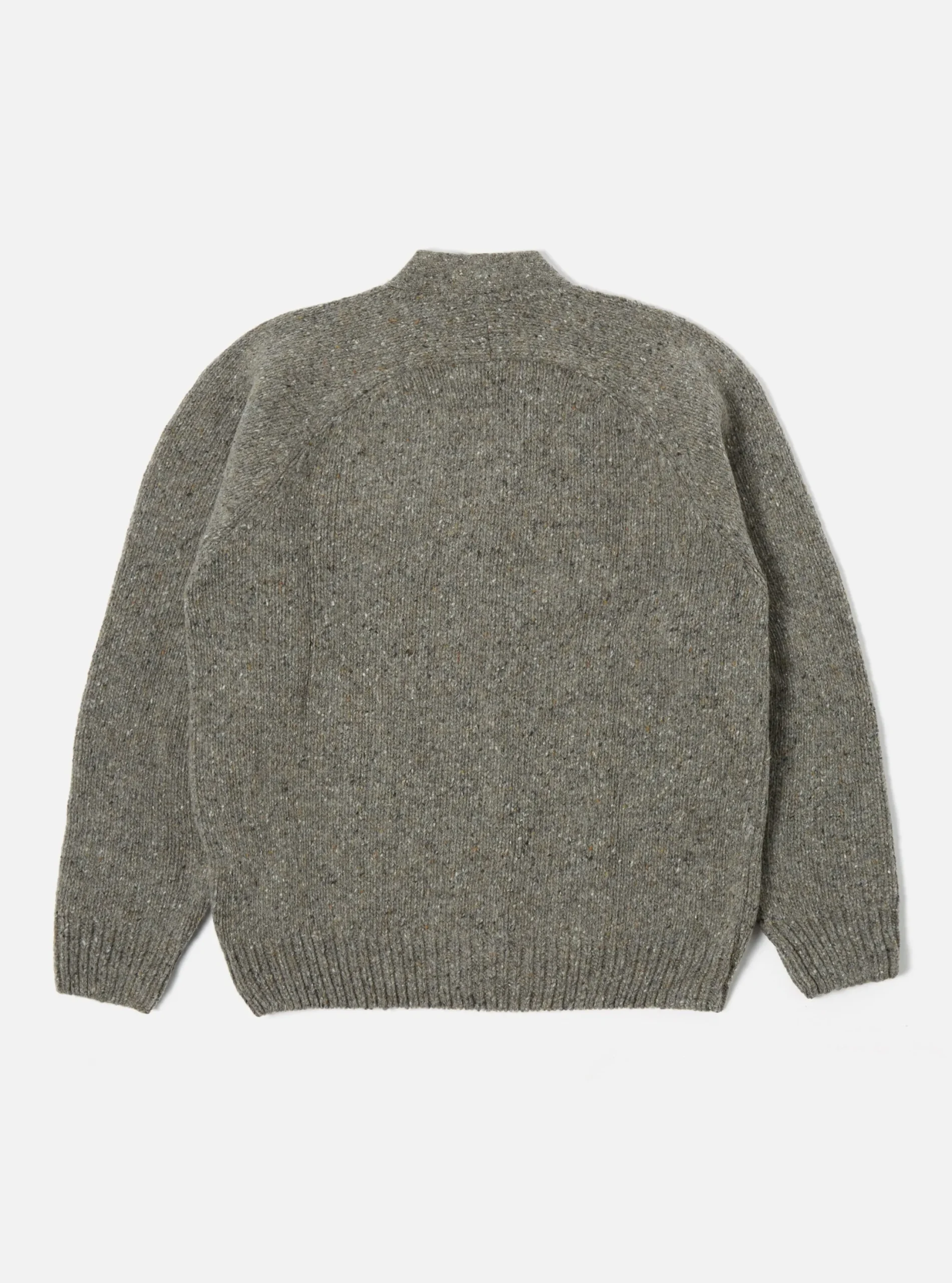 Shop Vince Cardigan In Grey Lambswool Fleck Men Knitwear.