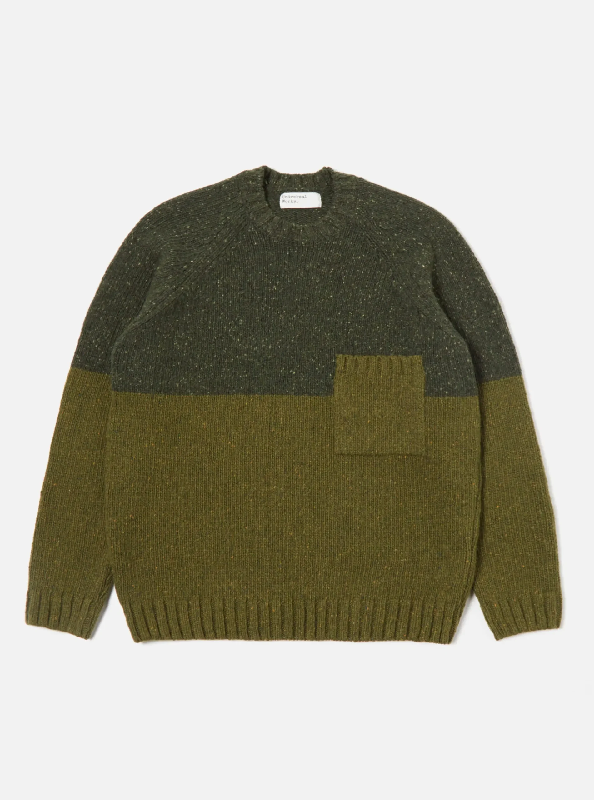 Outlet Vincent Crew In Olive Mix Lambswool Fleck Men Knitwear.
