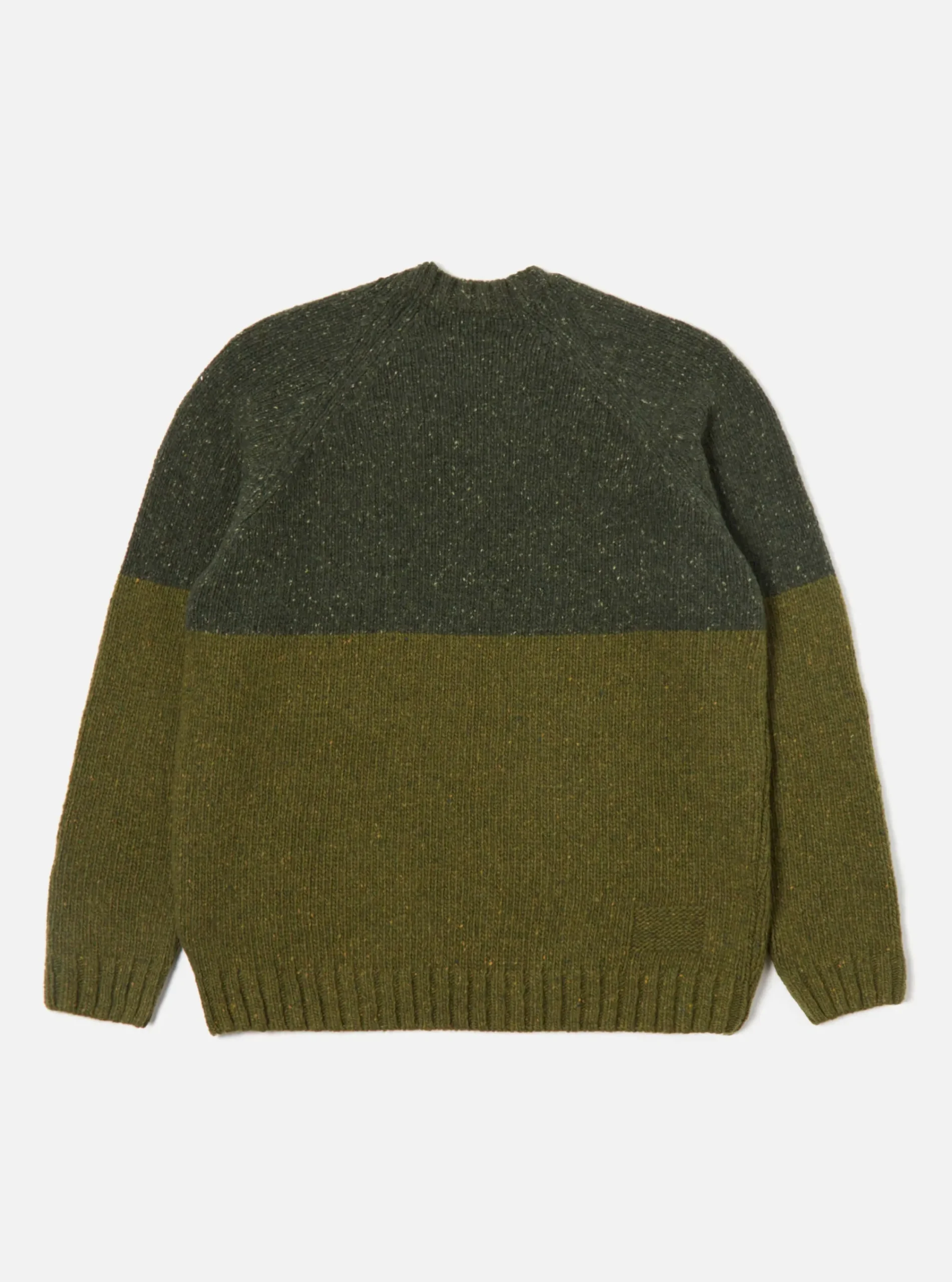 Outlet Vincent Crew In Olive Mix Lambswool Fleck Men Knitwear.