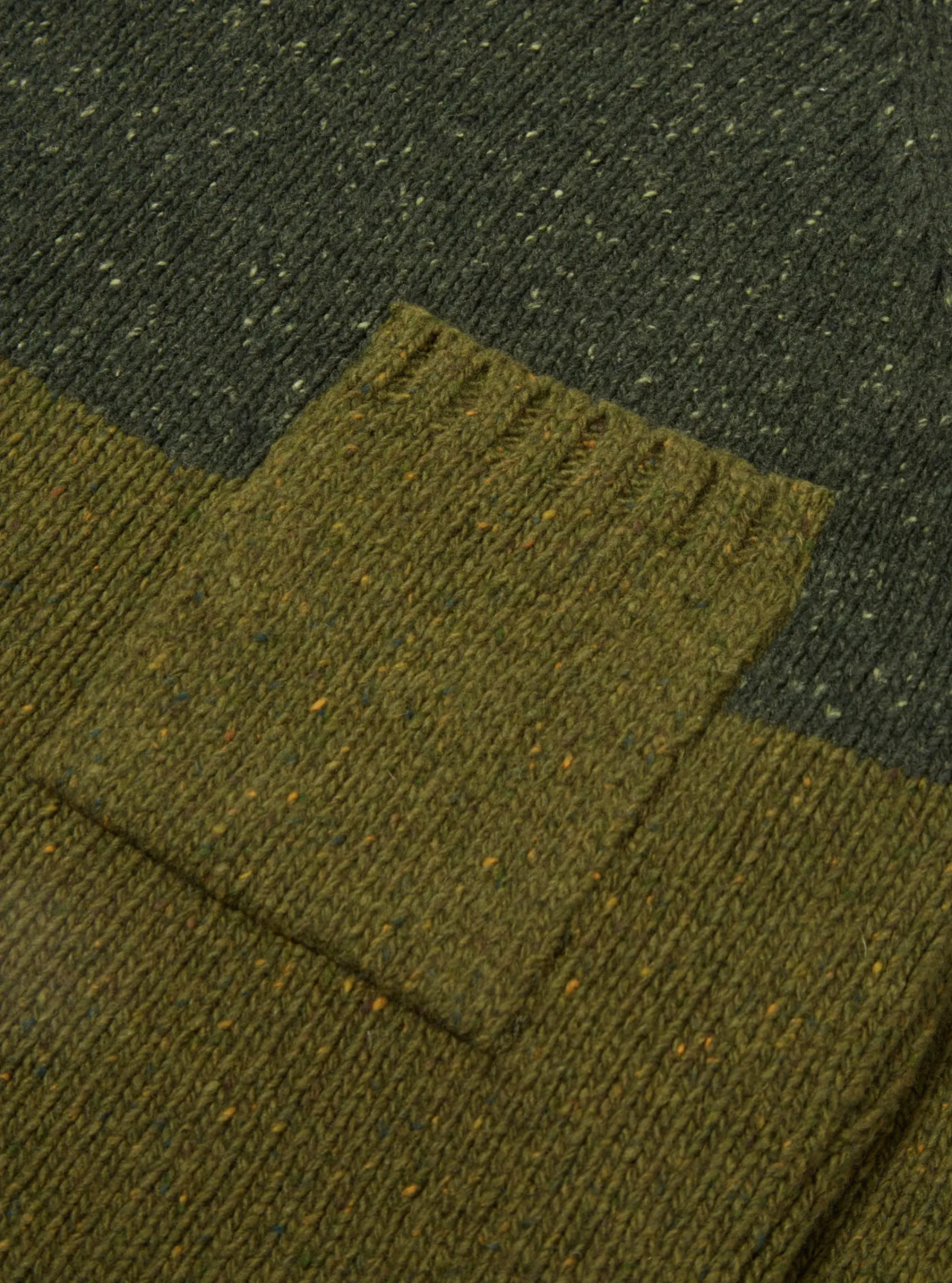 Outlet Vincent Crew In Olive Mix Lambswool Fleck Men Knitwear.