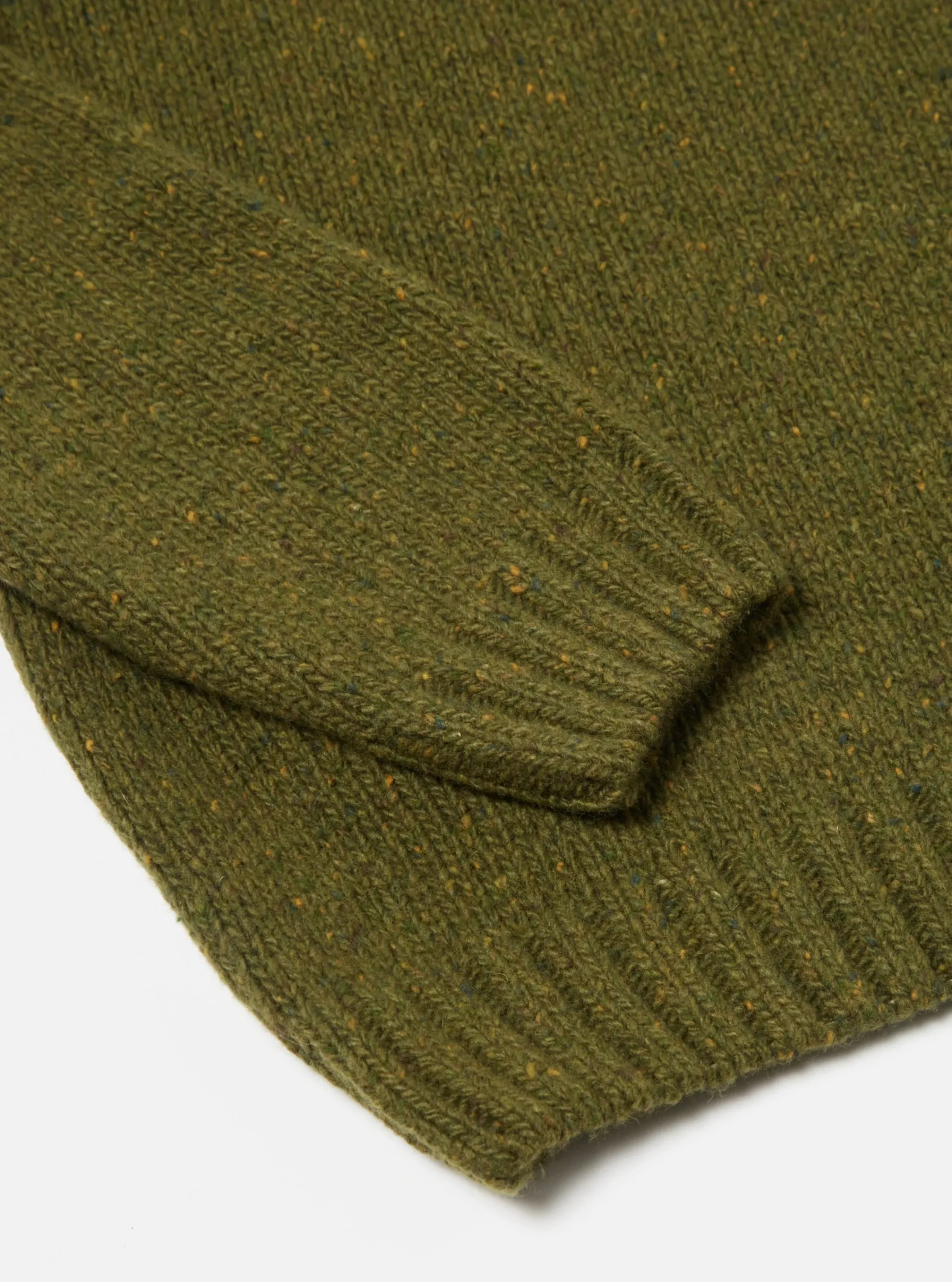 Outlet Vincent Crew In Olive Mix Lambswool Fleck Men Knitwear.
