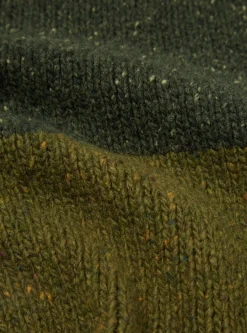 Outlet Vincent Crew In Olive Mix Lambswool Fleck Men Knitwear.