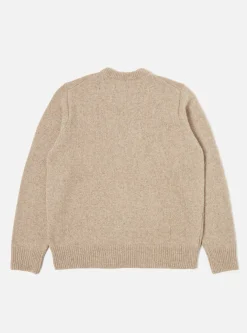 New V Neck Sweater In Oatmeal Eco Wool Men Knitwear.