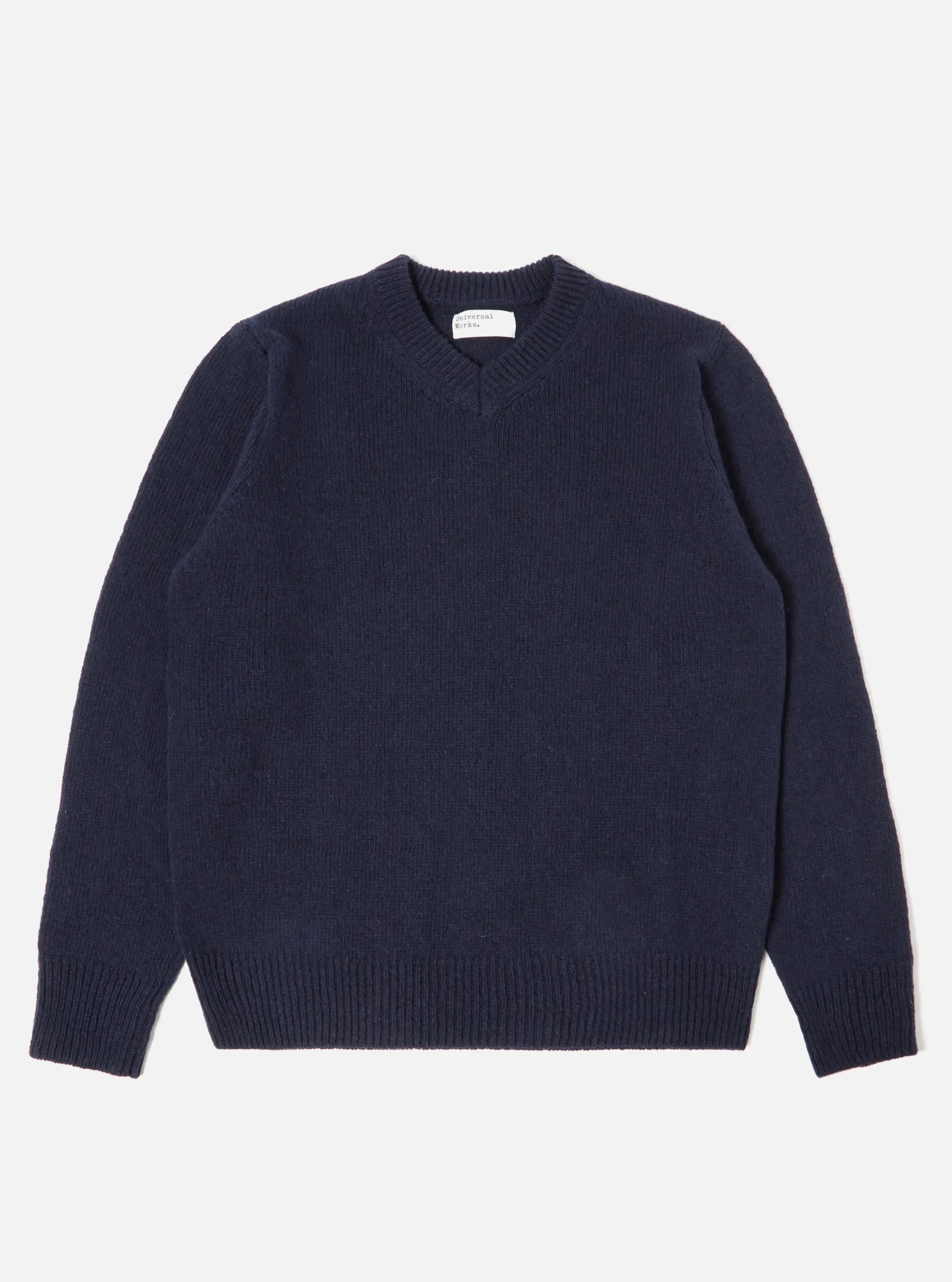 New V Neck Sweater In Navy Eco Wool Men Knitwear.