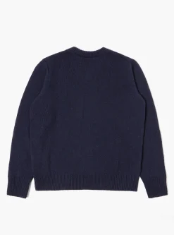 New V Neck Sweater In Navy Eco Wool Men Knitwear.