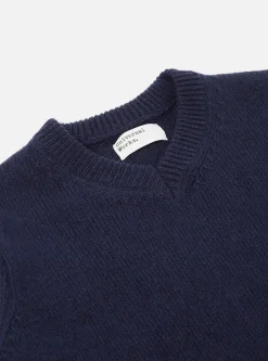 New V Neck Sweater In Navy Eco Wool Men Knitwear.
