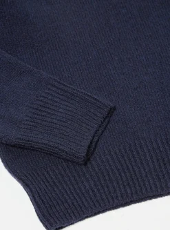 New V Neck Sweater In Navy Eco Wool Men Knitwear.