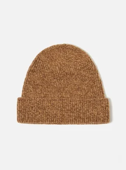 New Watch Cap In Light Brown Twisted Italian Wool Men Accessories.