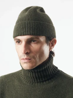 Store Watch Cap In Olive Eco Wool Men Accessories.