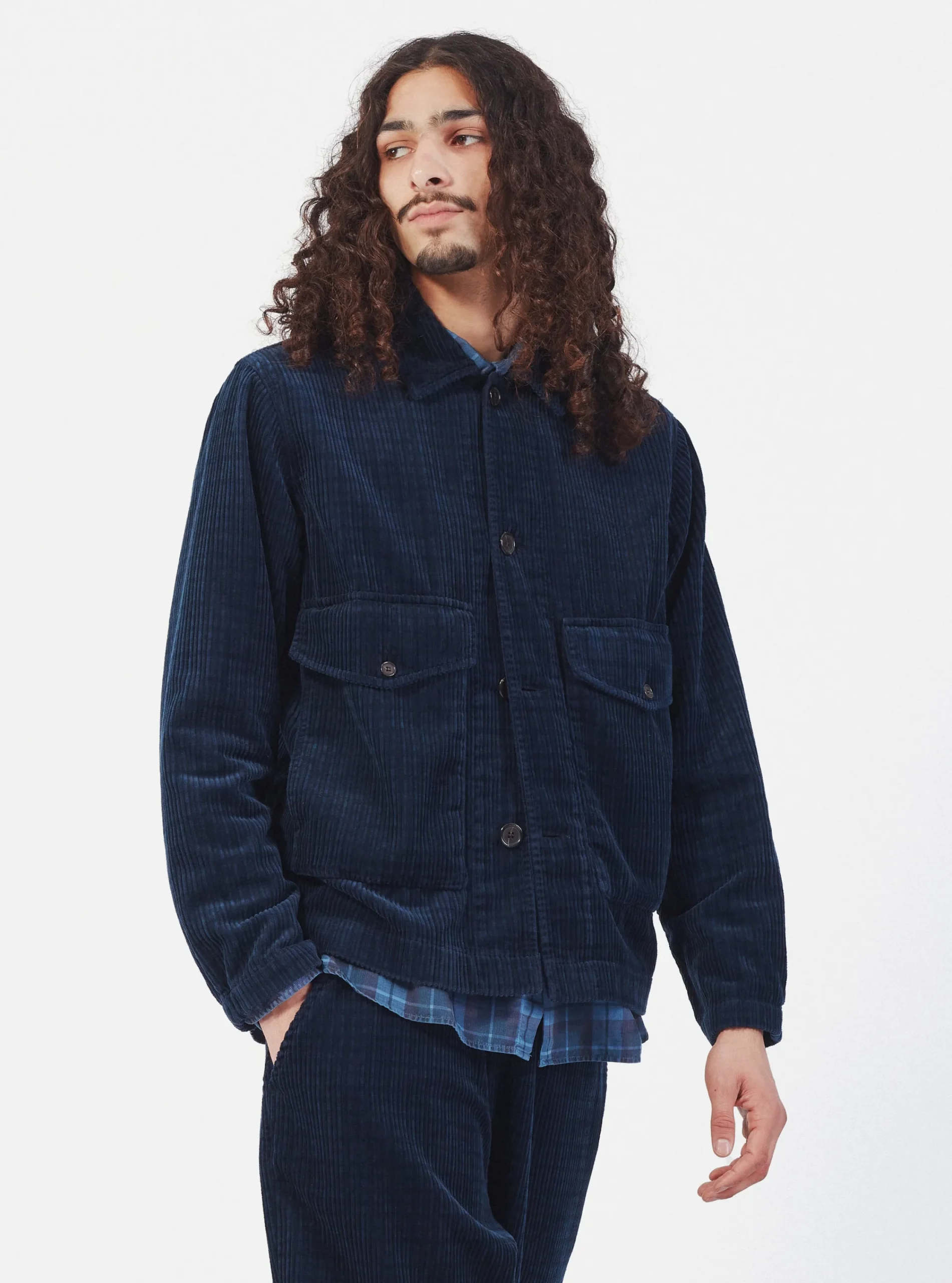 Discount Watchman Ii Jacket In Navy Houndstooth Cord Men Jackets.