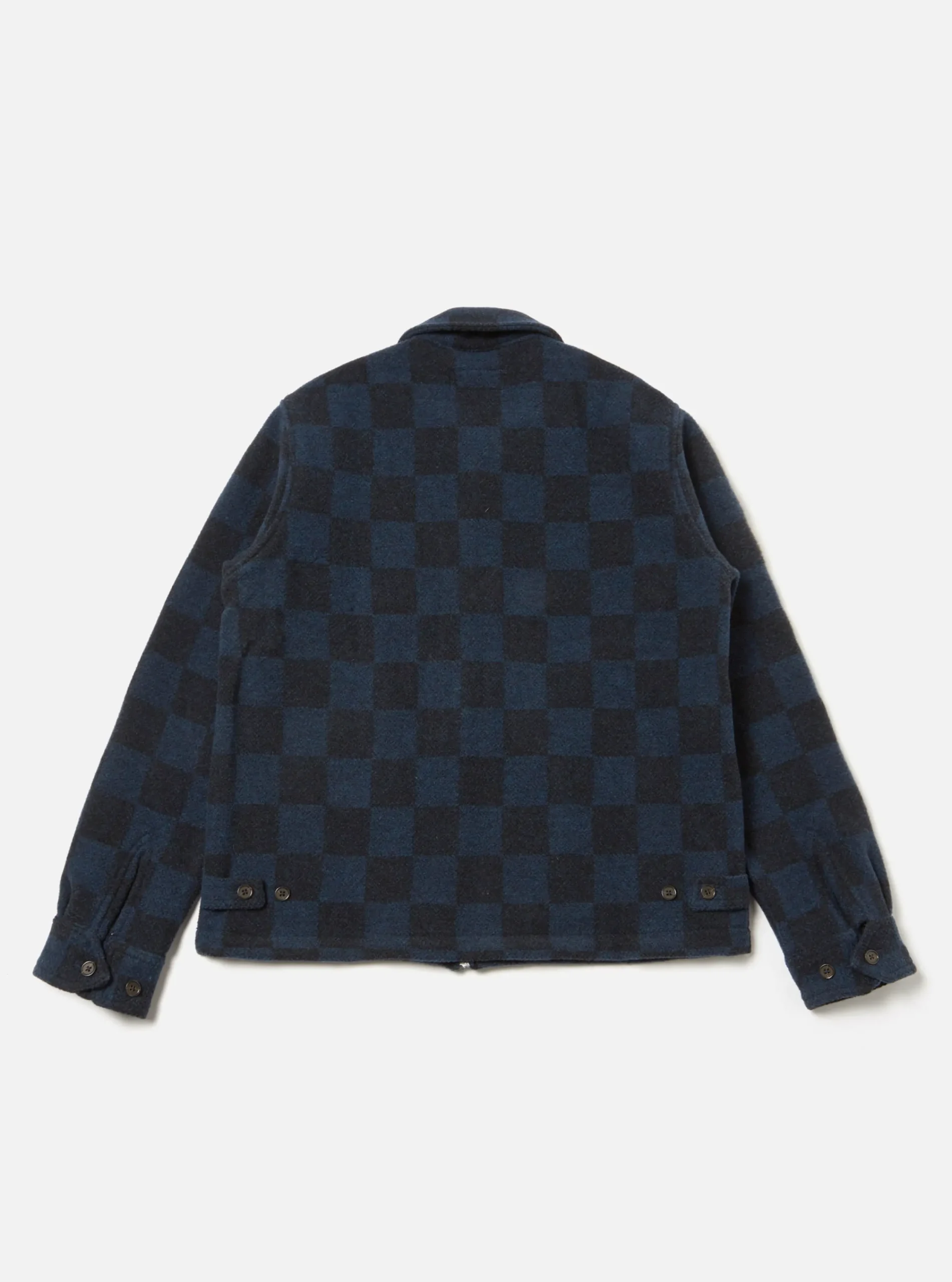Store Windcheater Jacket In Navy Checkerboard Lambswool Men Jackets.
