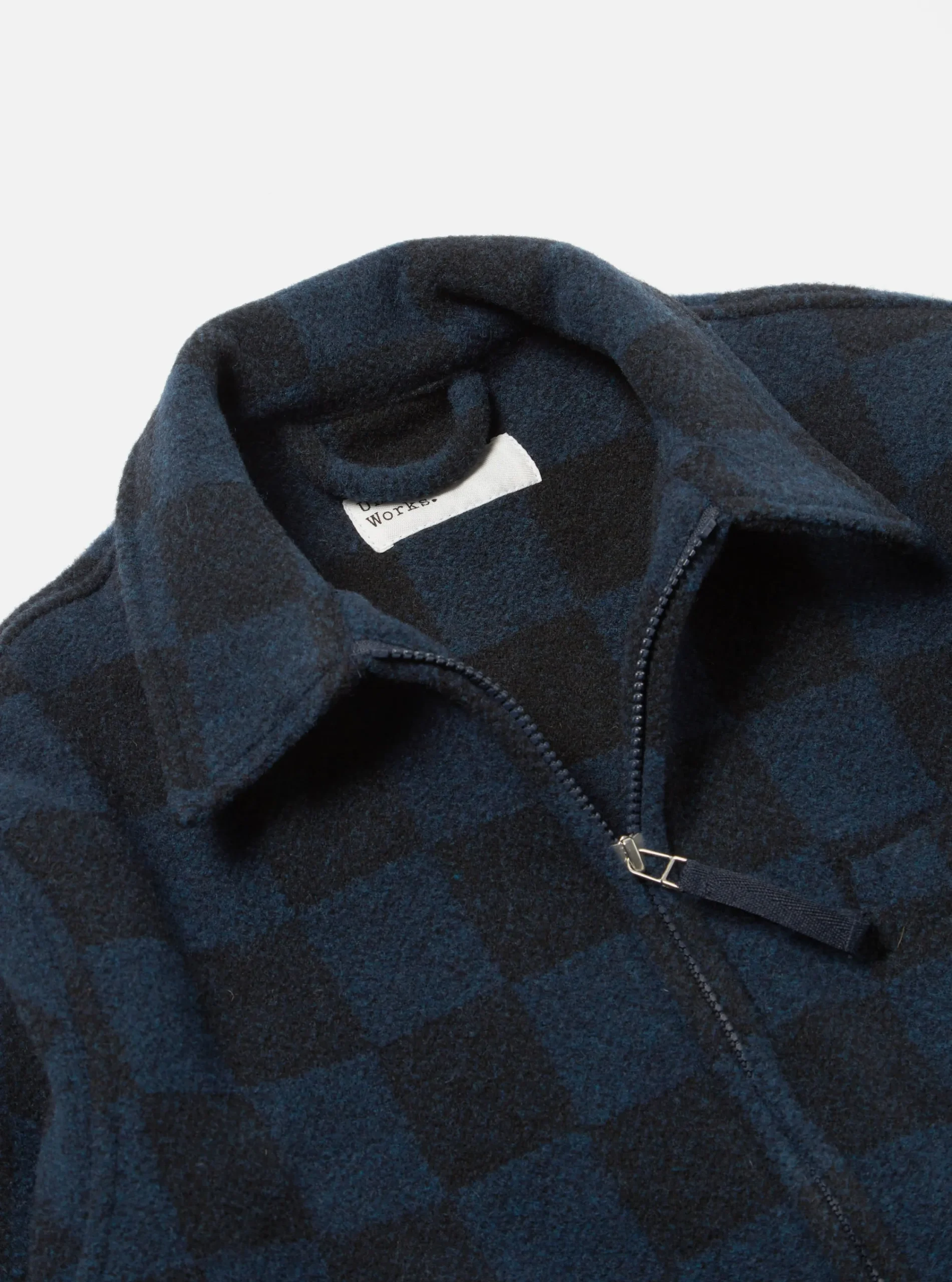 Store Windcheater Jacket In Navy Checkerboard Lambswool Men Jackets.
