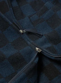 Store Windcheater Jacket In Navy Checkerboard Lambswool Men Jackets.