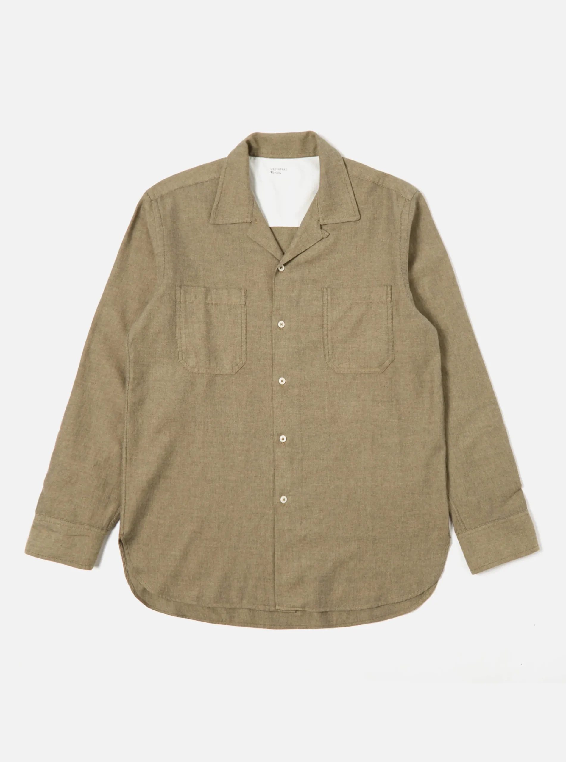Cheap Work Shirt In Olive It Brushed Twill Men Shirts.