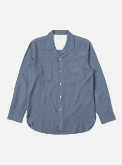 Fashion Work Shirt In Blue It Brushed Twill Men Shirts.