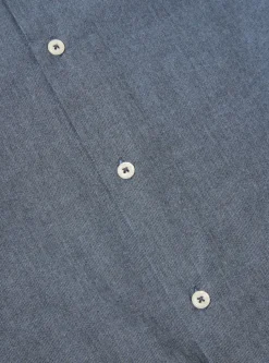 Fashion Work Shirt In Blue It Brushed Twill Men Shirts.