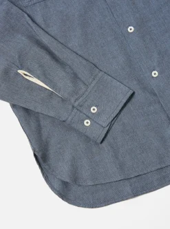 Fashion Work Shirt In Blue It Brushed Twill Men Shirts.