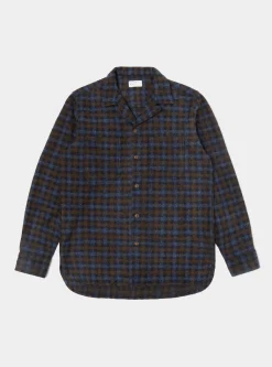 Sale Work Shirt In Brown/Sky Checkered Fleece Men Overshirts.