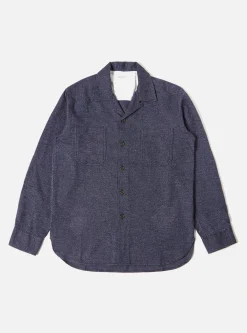 Store Work Shirt In Navy Soft Flannel Cotton Men Overshirts.