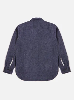 Store Work Shirt In Navy Soft Flannel Cotton Men Overshirts.