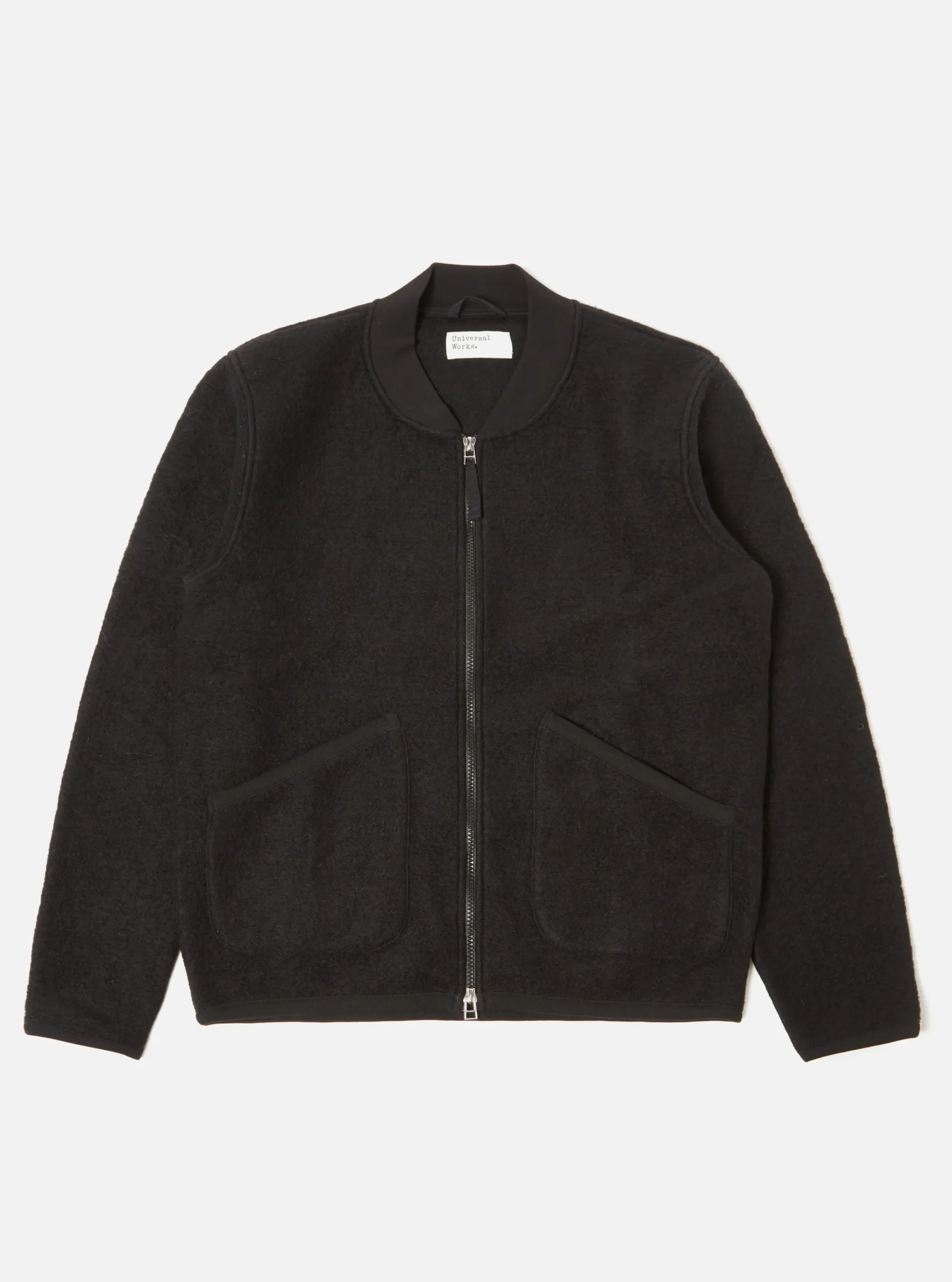 Flash Sale Zip Bomber In Black Wool Fleece Men Fleece.