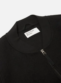 Flash Sale Zip Bomber In Black Wool Fleece Men Fleece.