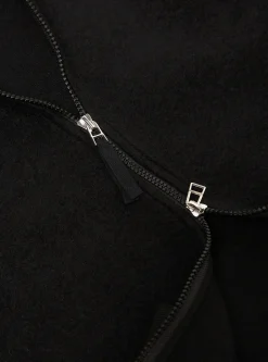 Flash Sale Zip Bomber In Black Wool Fleece Men Fleece.