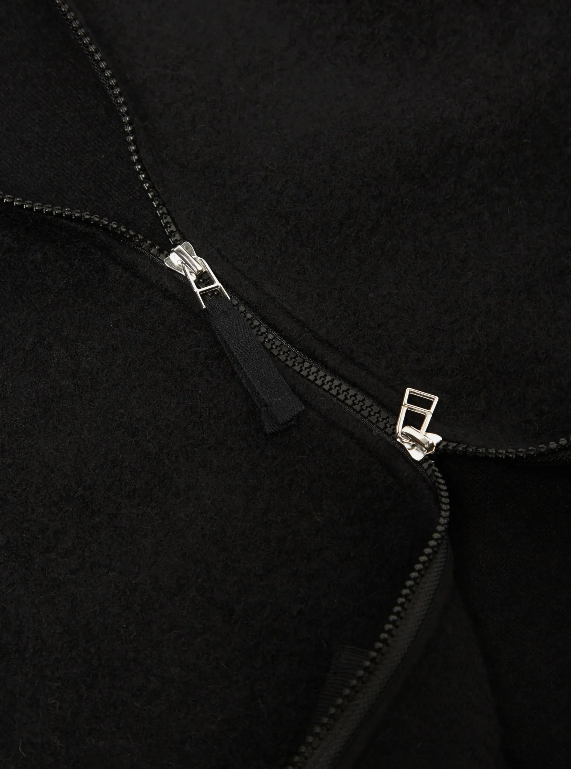 Flash Sale Zip Bomber In Black Wool Fleece Men Fleece.