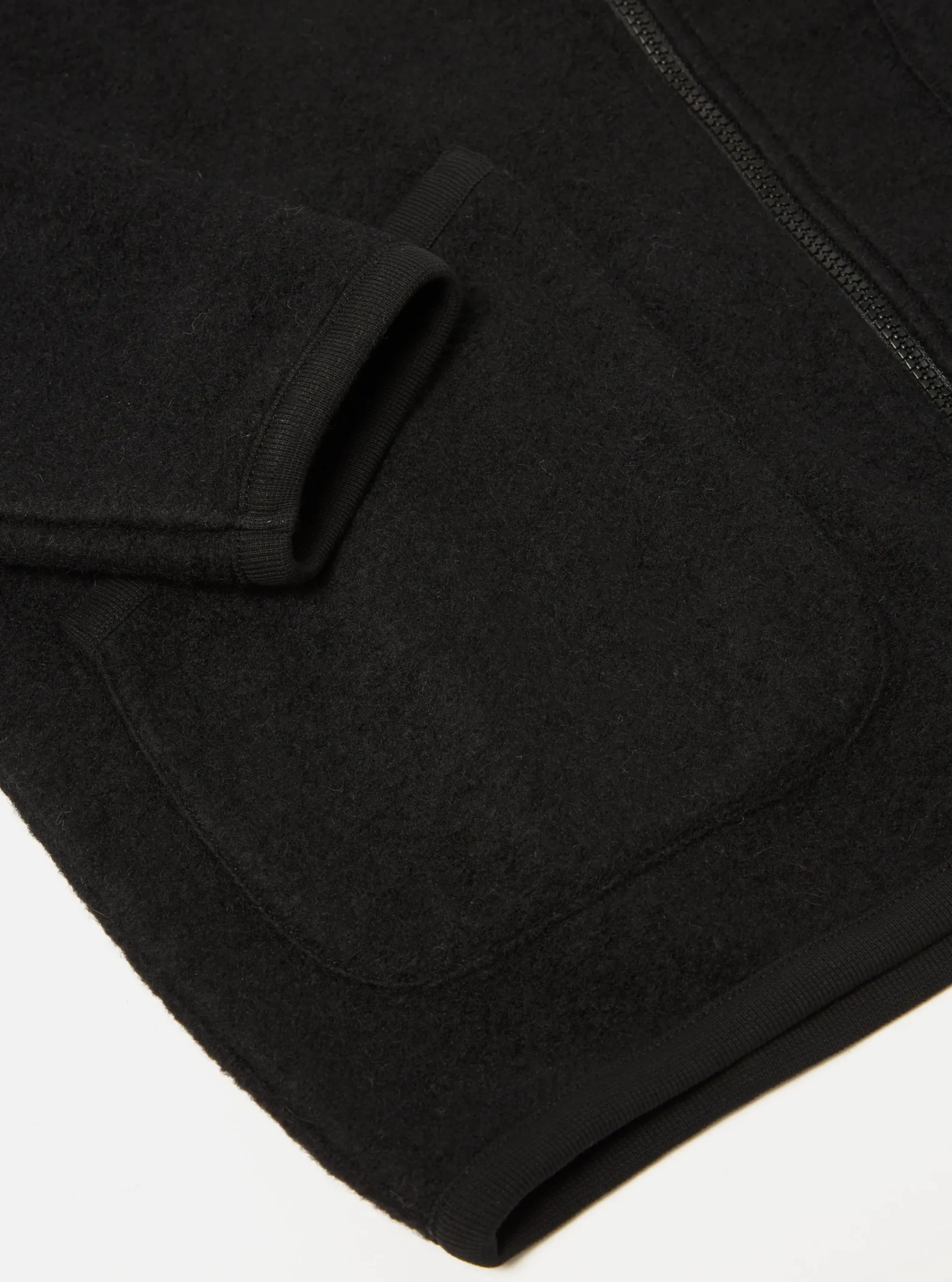 Flash Sale Zip Bomber In Black Wool Fleece Men Fleece.
