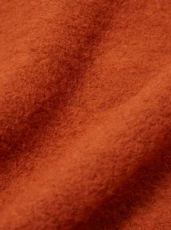 Clearance Zip Bomber In Orange Wool Fleece Men Fleece.