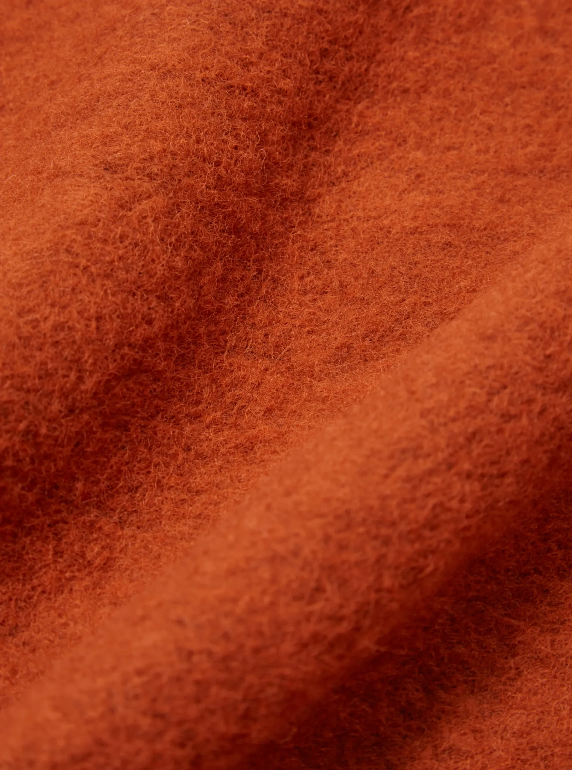 Clearance Zip Bomber In Orange Wool Fleece Men Fleece.