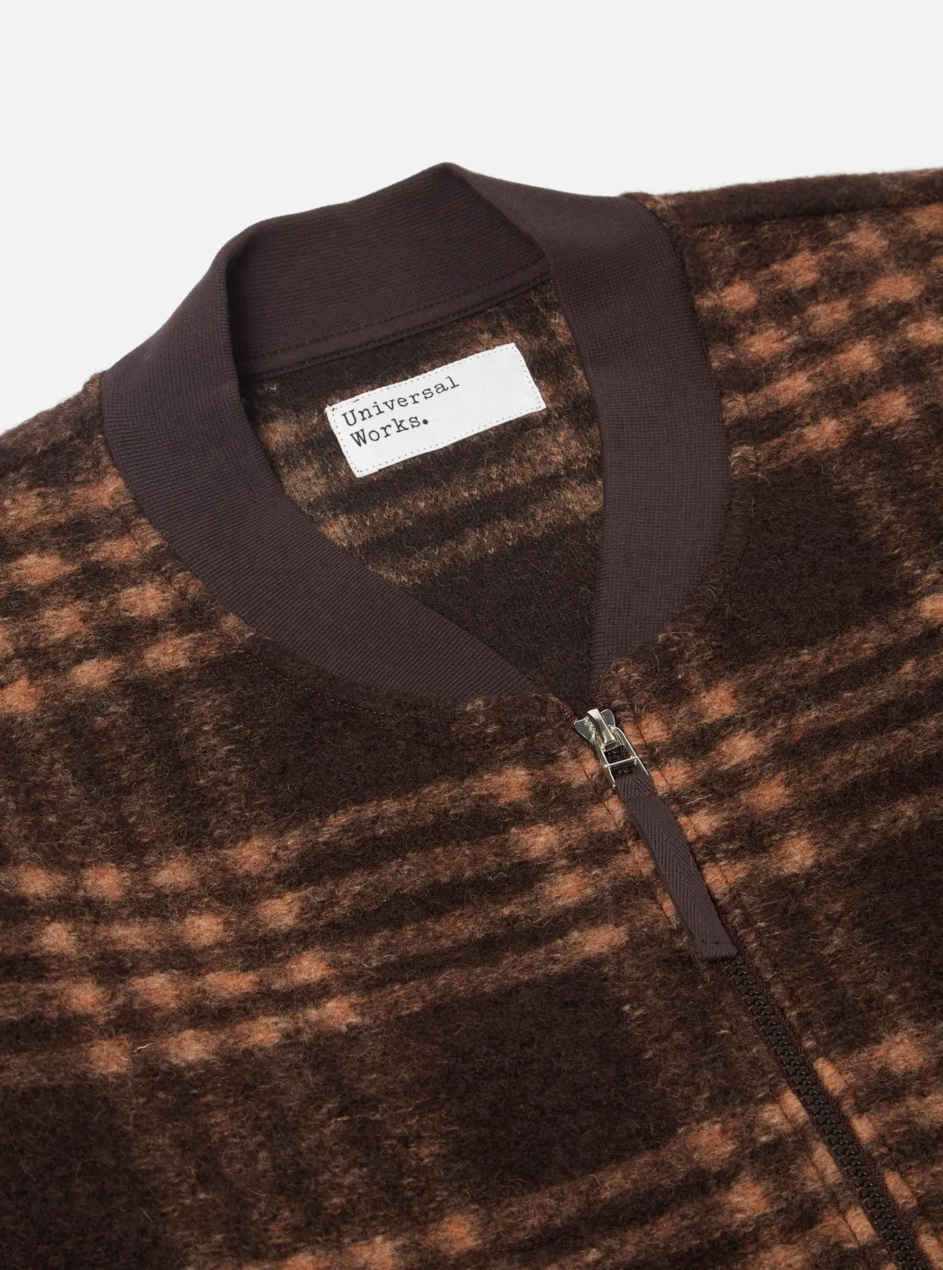 Sale Zip Bomber In Brown Check Duke Fleece Men Fleece.