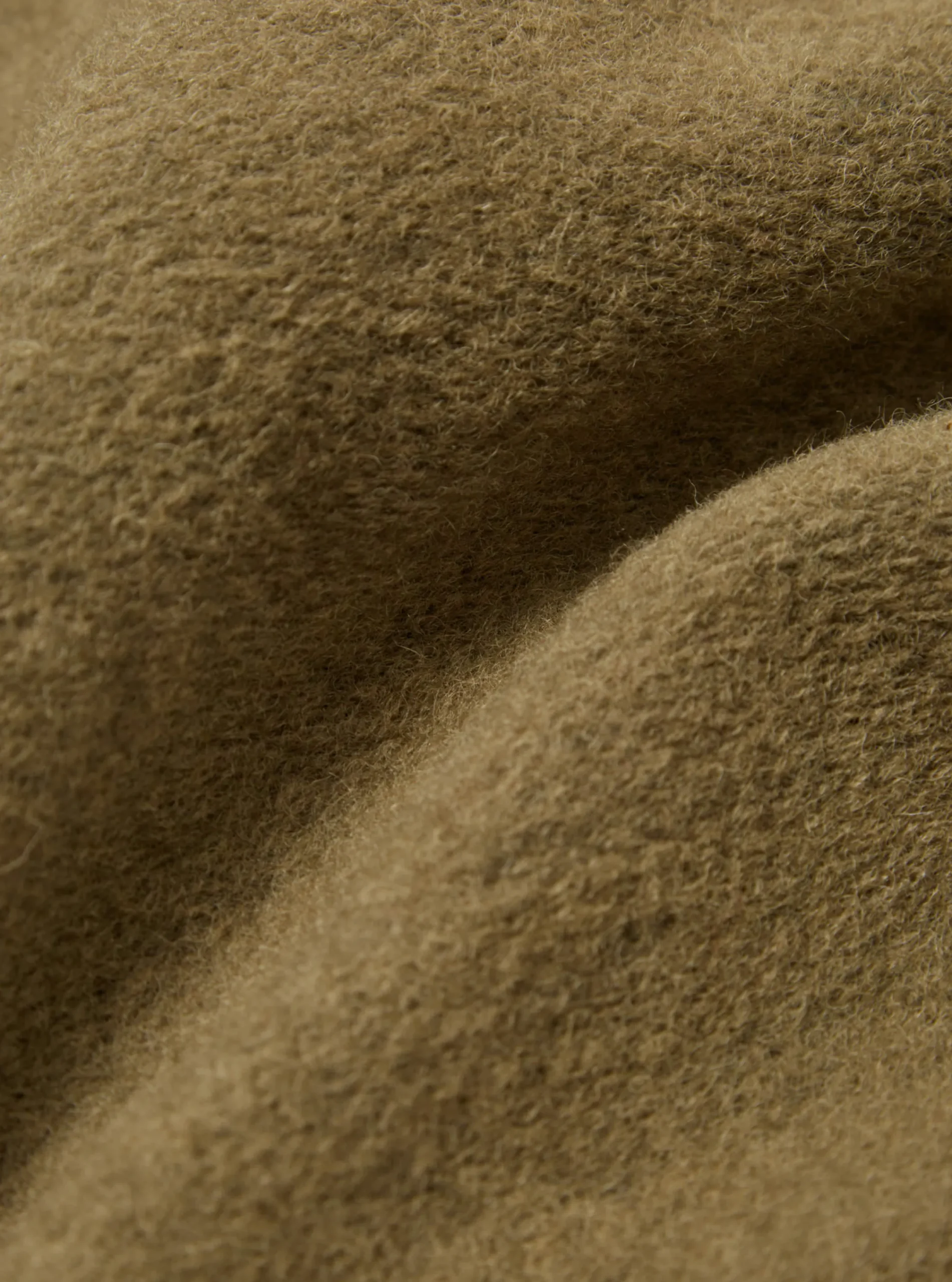 Best Sale Zip Bomber In Lovat Wool Fleece Men Fleece.
