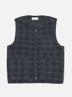 Clearance Zip Gilet In Navy Swarm Fleece Men Fleece.