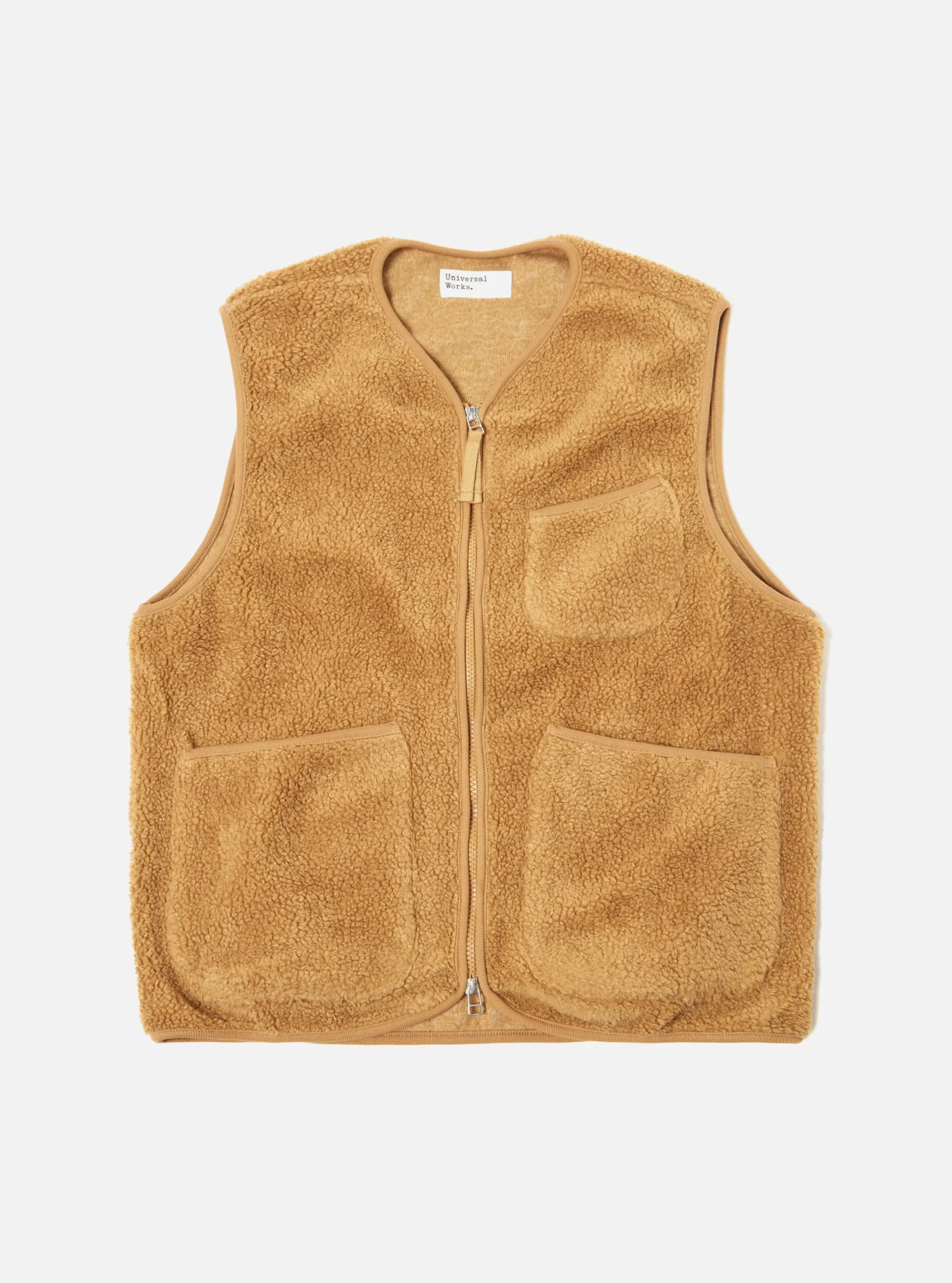 Outlet Zip Gilet In Sand Mountain Fleece Men Fleece.
