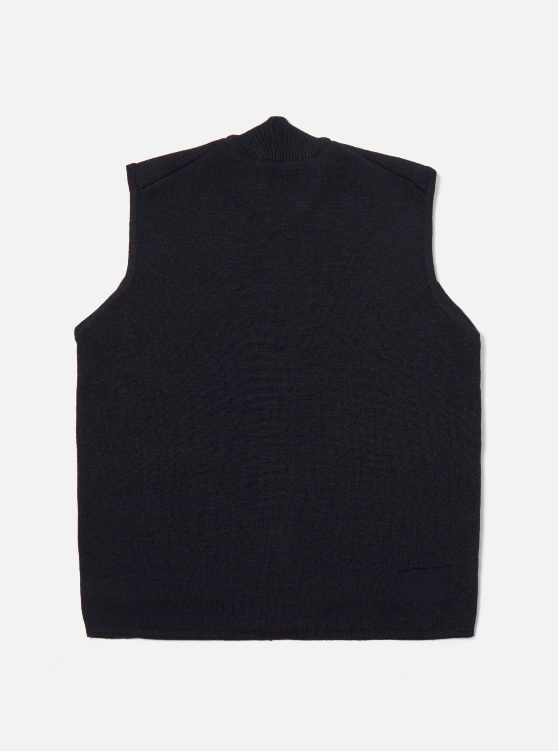 Cheap Zip Knitwork Gilet In Navy Merino Knit Men Knitwear.