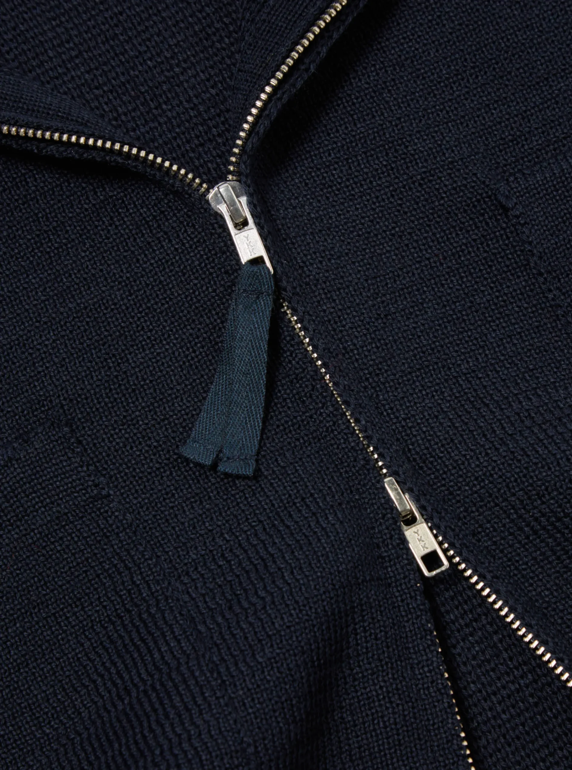Cheap Zip Knitwork Gilet In Navy Merino Knit Men Knitwear.