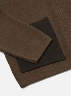 Sale Zip Knitwork Jacket In Brown Merino Knit Men Knitwear.