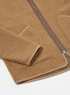Cheap Zip Liner Jacket In Taupe Wool Fleece Men Fleece.