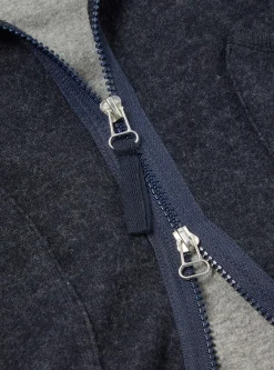 Shop Zip Liner Jacket In Blue Soft Wool Cotton Knit Men Fleece.