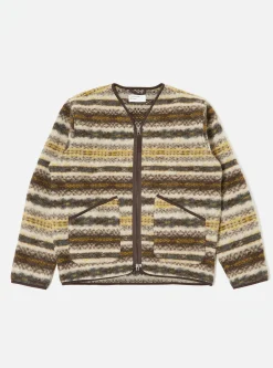 New Zip Liner Jacket In Fairisle Wool Mix Men Fleece.