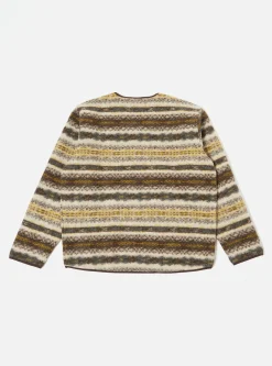 New Zip Liner Jacket In Fairisle Wool Mix Men Fleece.