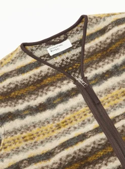 New Zip Liner Jacket In Fairisle Wool Mix Men Fleece.