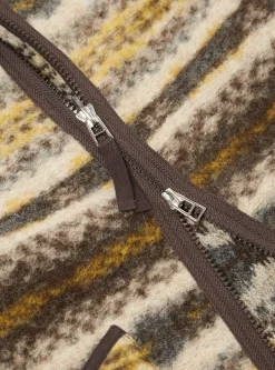 New Zip Liner Jacket In Fairisle Wool Mix Men Fleece.