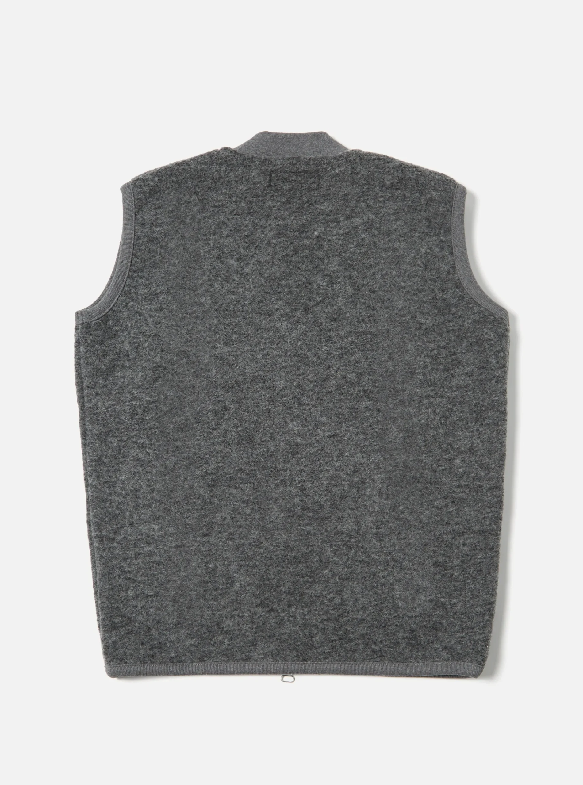 Fashion Zip Waistcoat In Grey Marl Wool Fleece Men Fleece.