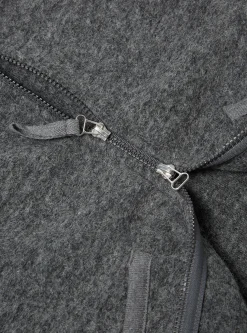 Fashion Zip Waistcoat In Grey Marl Wool Fleece Men Fleece.