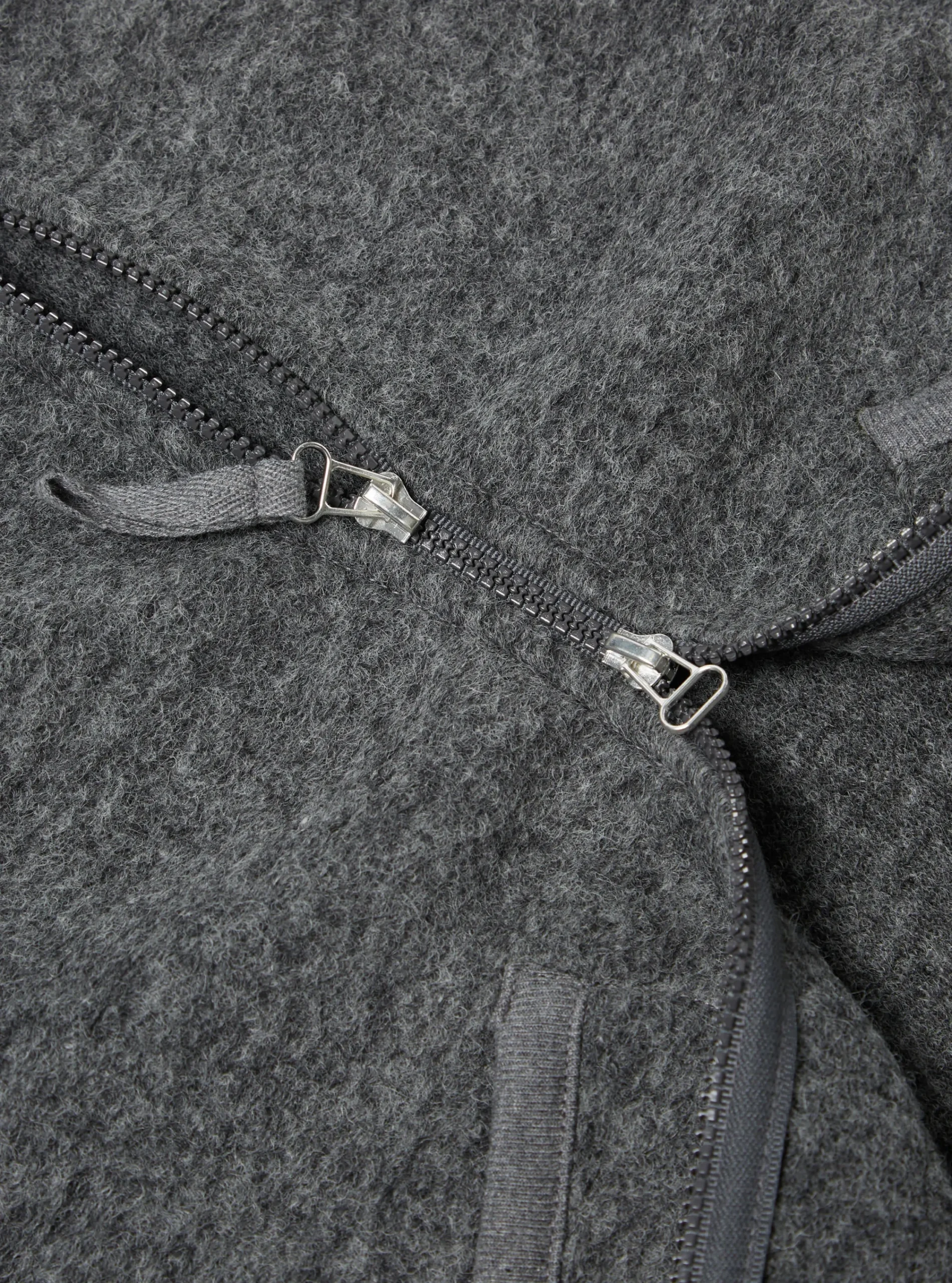 Fashion Zip Waistcoat In Grey Marl Wool Fleece Men Fleece.