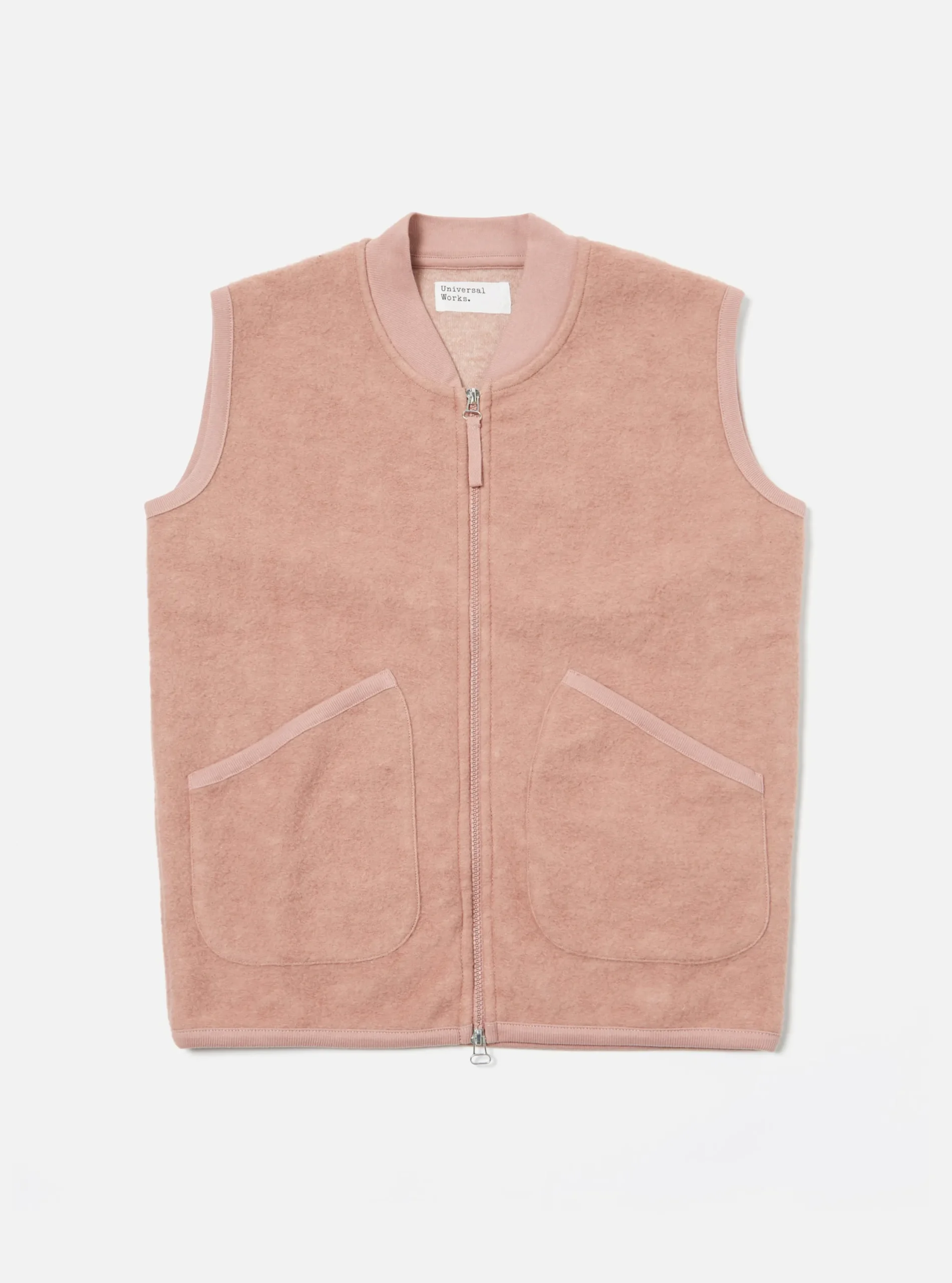 Discount Zip Waistcoat In Pink Wool Fleece Men Fleece.